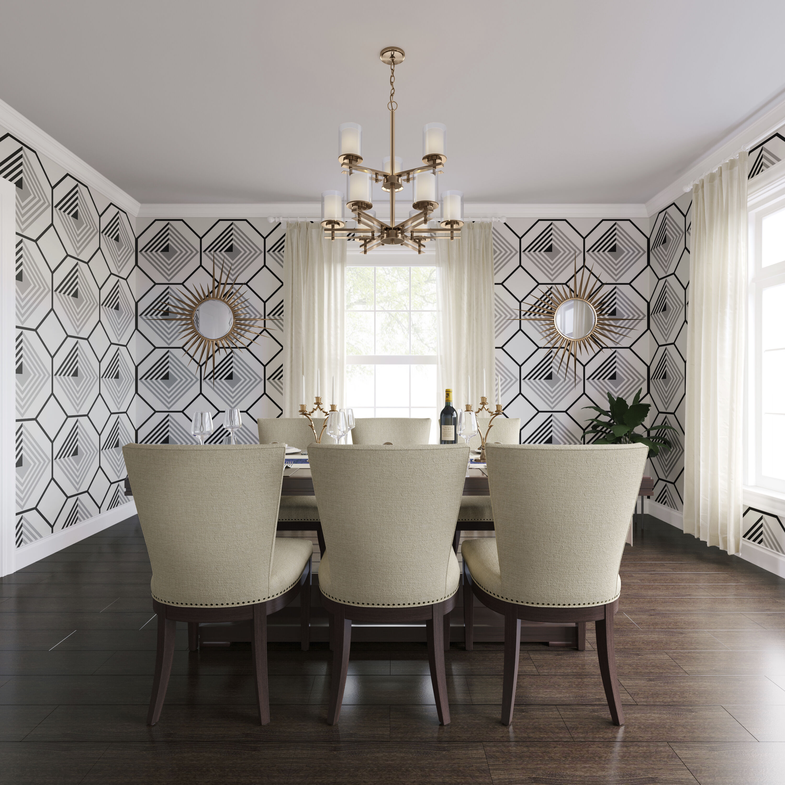 Huderson 9 Light 29 inch Modern Gold Chandelier Ceiling Light